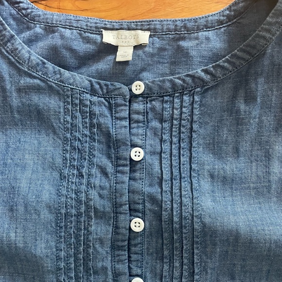 Talbots sleeveless chambray shift dress size 16 - Picture 3 of 7